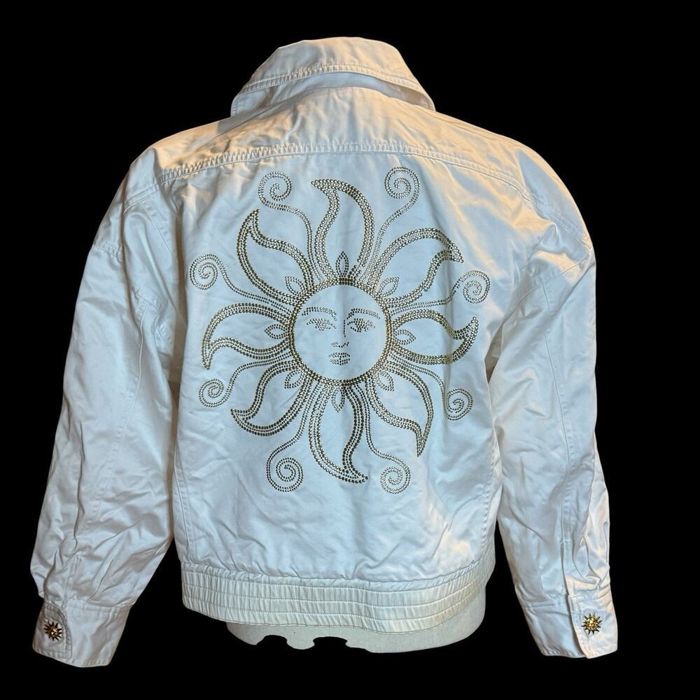 VTG 80’s 90’s St. John Sportswear by Marie Gray Del Sol Sunburst Bomber Jacket L